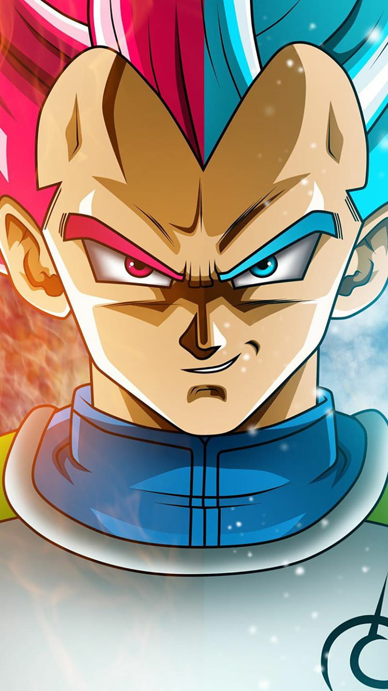 Double Face Vegeta, dragon, ball, red, blue, super, saiyan, HD phone  wallpaper