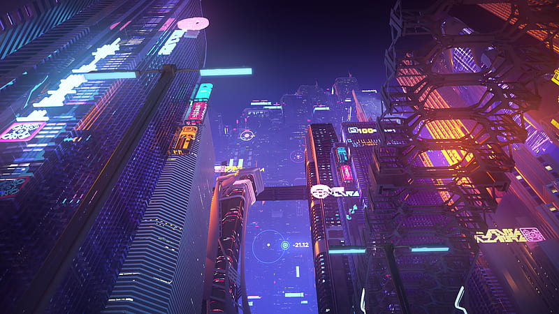 Cyberpunk city wallpaper in high definition