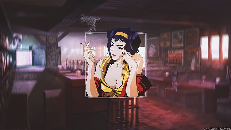 I made a Faye Valentine phone backround. Theres one without text on my  profile, I really wanna do them for all the characters. If you want the PC  version, ask me. :) :