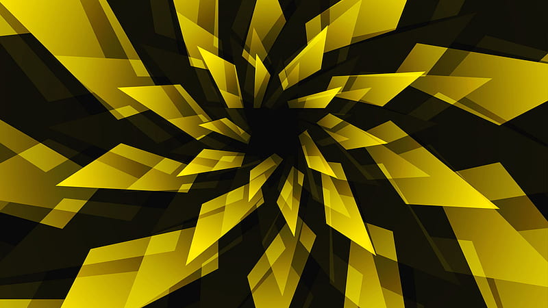 Black Yellow Star Abstract Shape Background Yellow Background, HD wallpaper