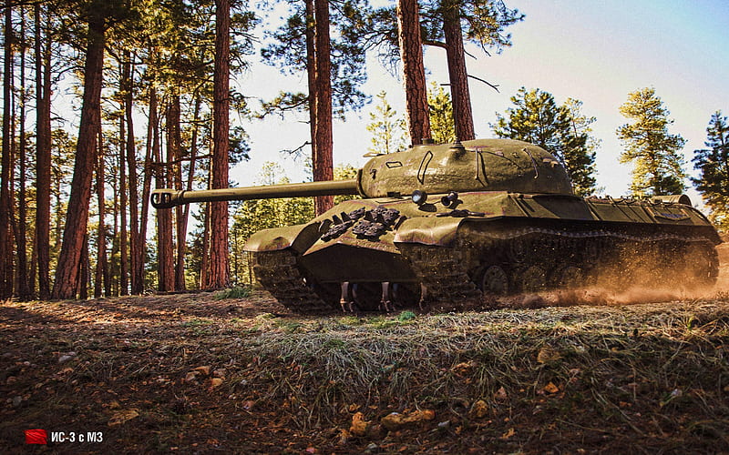IS-3, forest, battle, tanks, online games, World of Tanks, Soviet tanks, WoT, HD wallpaper