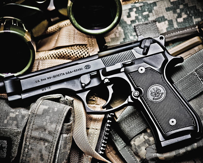Pistol, 9mm, caliber, gun, m9, weapon, HD wallpaper