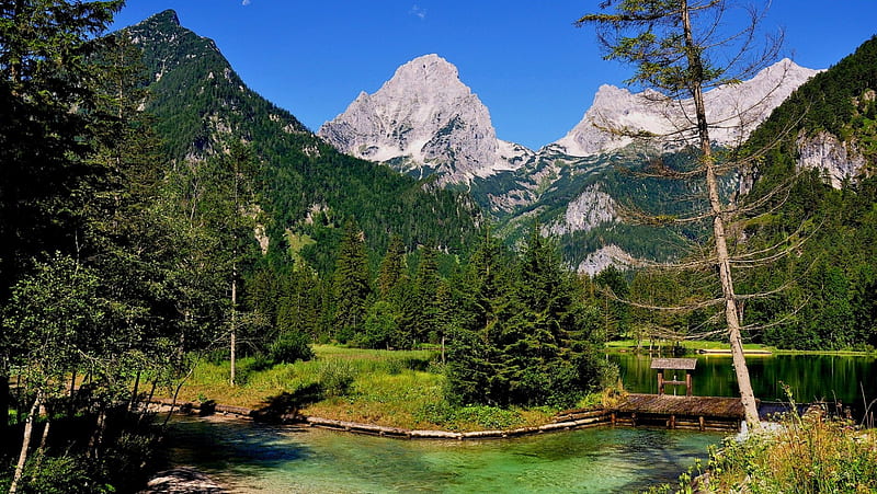 HINTERSTODER AUSTRIA, austria, lakes, nature, mountains, HD wallpaper