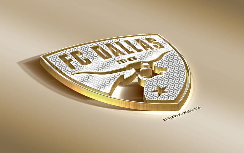 FC Dallas, American Soccer club, Golden Silver logo, Dallas, Texas, USA, MLS, 3d golden emblem, creative 3d art, football, Major League Soccer, HD wallpaper
