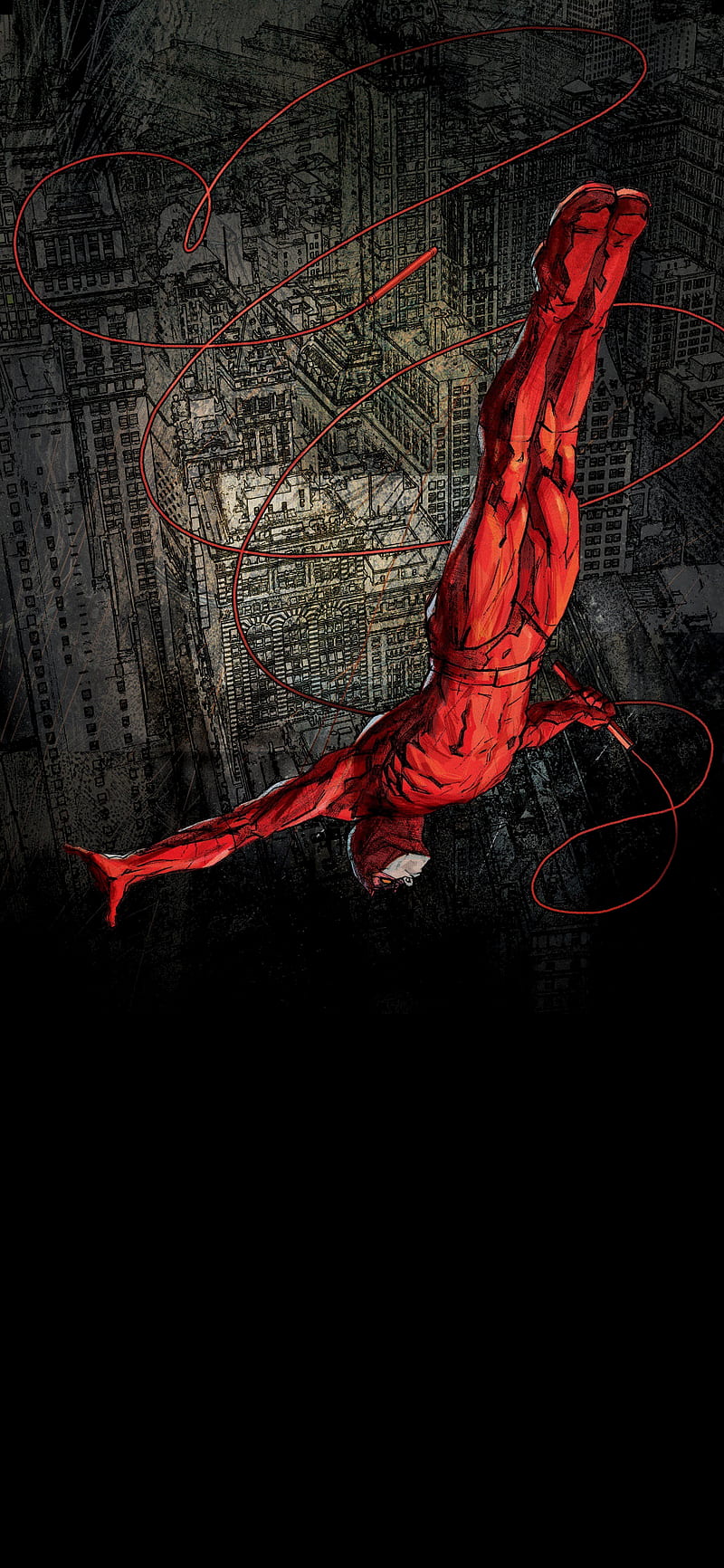 Daredevil, amoled, anime, dark, dc, marvel, movie, red, tv show, HD phone  wallpaper | Peakpx