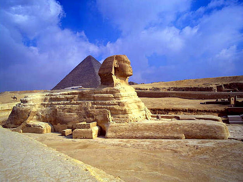 Sphinx at Giza, Lion, Limestone, Pyramid, Sphinx, HD wallpaper