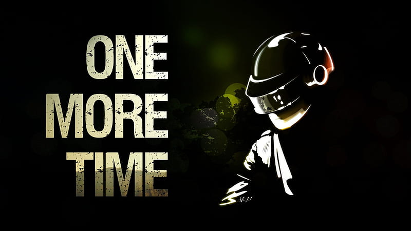 One More Time Daft Punk, daft-punk, minimalism, music, typography, HD wallpaper