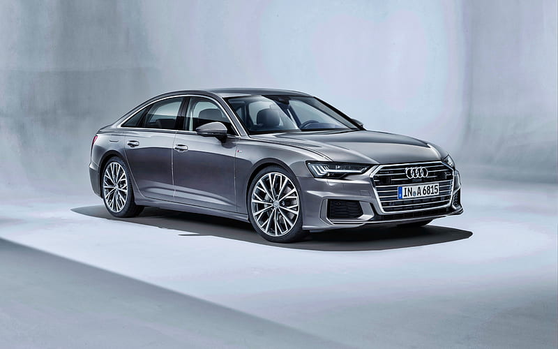Audi A6, 2019, quattro S, business class, luxury sedan, exterior, new silver A6, German cars, Audi, HD wallpaper