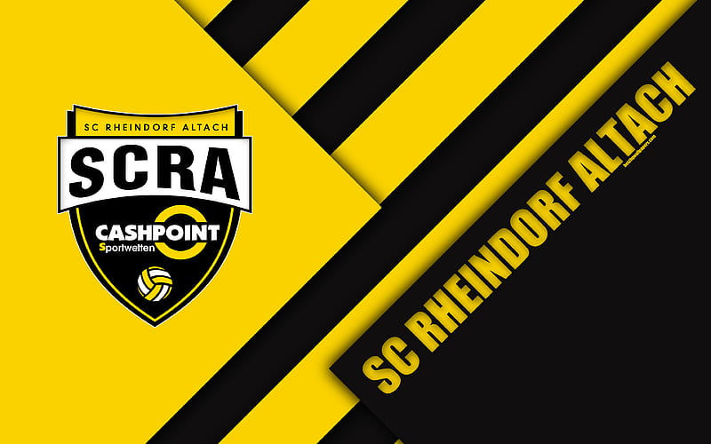 SC Rheindorf Altach, Austrian Football Club material design, black and yellow abstraction, Austrian Football Bundesliga, Altach, Austria, football, HD wallpaper