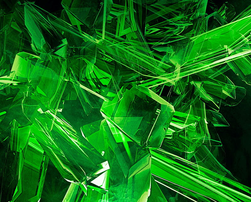 Green Crystals, crystal, HD wallpaper