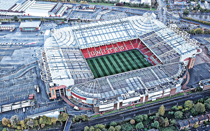 Old Trafford, Greater Manchester, England, Theatre of Dreams, view from above, English football stadium, Manchester United FC Stadium, HD wallpaper