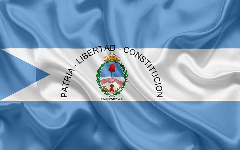 Flag of Corrientes silk flag, province of Argentina, silk texture, Corrientes flag, creative art, Corrientes, Argentina, HD wallpaper