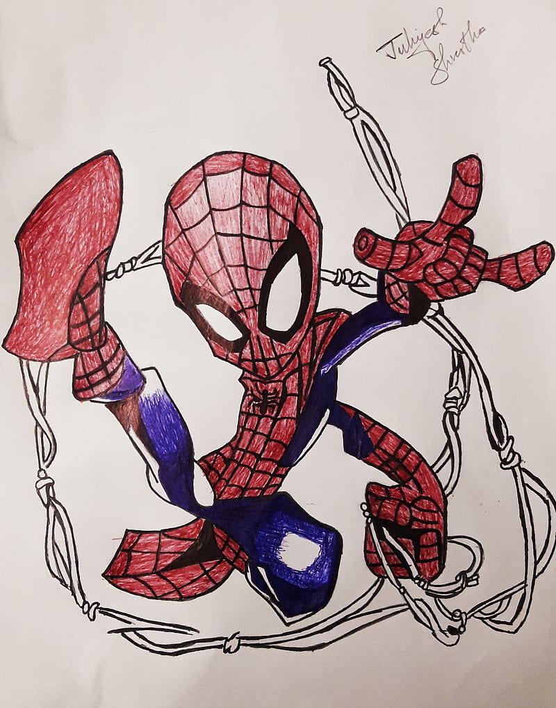 SPIDER MAN, spiderman, drawing, HD phone wallpaper | Peakpx