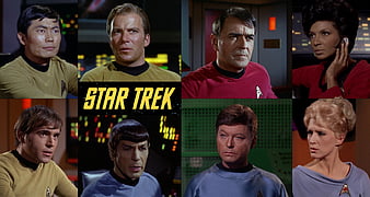 Blechschild 20x30 Star Trek Enterprise Crew Kirk Spock McCoy Scotty Uhura Sulu 