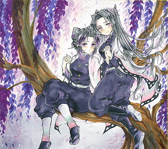 kochou shinobu and kochou kanae (kimetsu no yaiba) drawn by kilitsuki