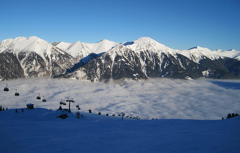Badhof Gastein, mountain, snow, Gastein, lift, skiing, mountain skiing winter gastein skilift, winter, HD wallpaper