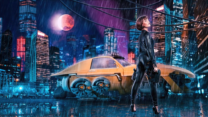 The Vigilant Cyberpunk, cyberpunk, scifi, artist, artwork, digital-art, deviantart, HD wallpaper