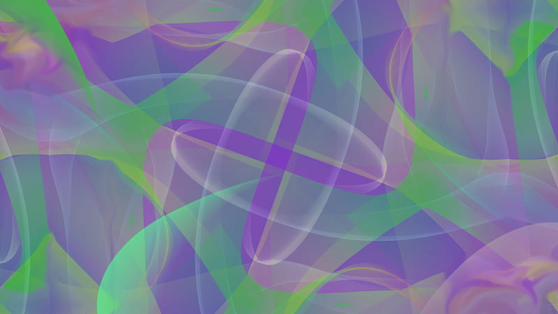 Purple And Green Pastel Ribbon Wave Abstract, HD wallpaper