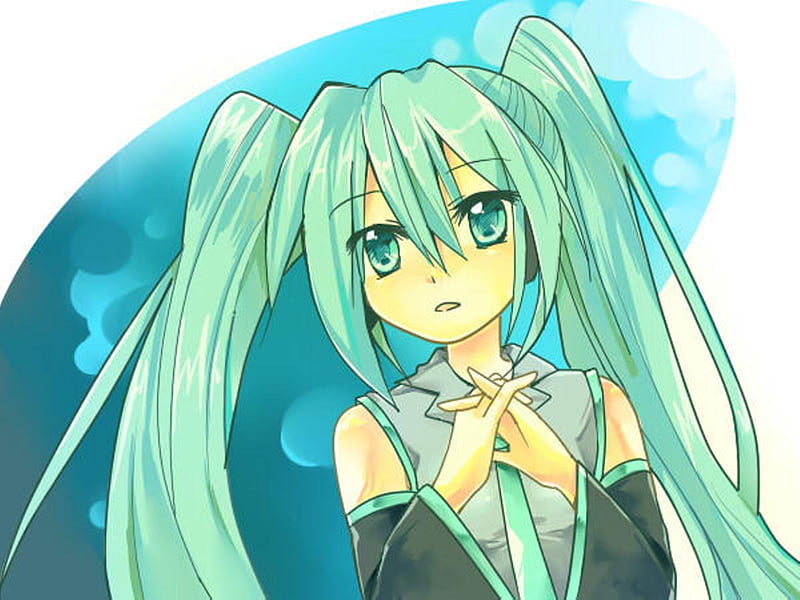 Hatsune Miku Bonita Cg Agradable Anime Agua Belleza Chica Anime Vocaloids Fondo De