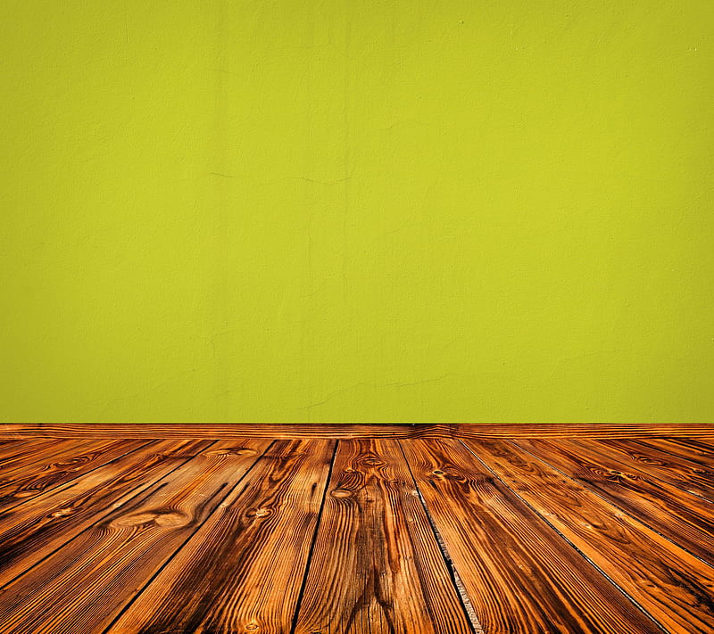 Yellow Wall, floor, hardwood, room, wall, wood, yellow, HD wallpaper