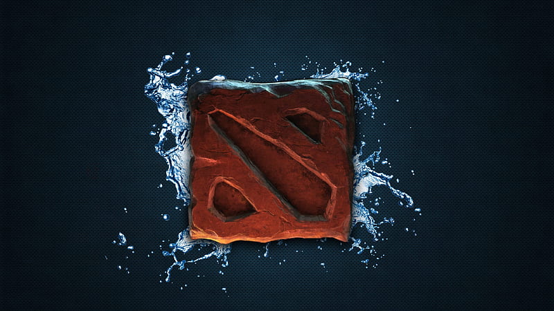 Dota 2, water, blue background, logo, HD wallpaper
