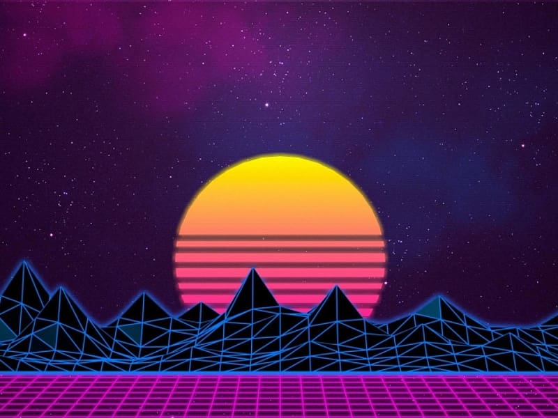 Sunset, Sky, Neon, Purple, Artistic, Retro Wave, HD wallpaper | Peakpx