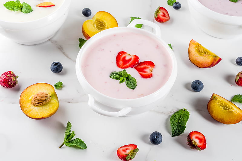Food, Yogurt, Berry, Fruit, Still Life, HD wallpaper