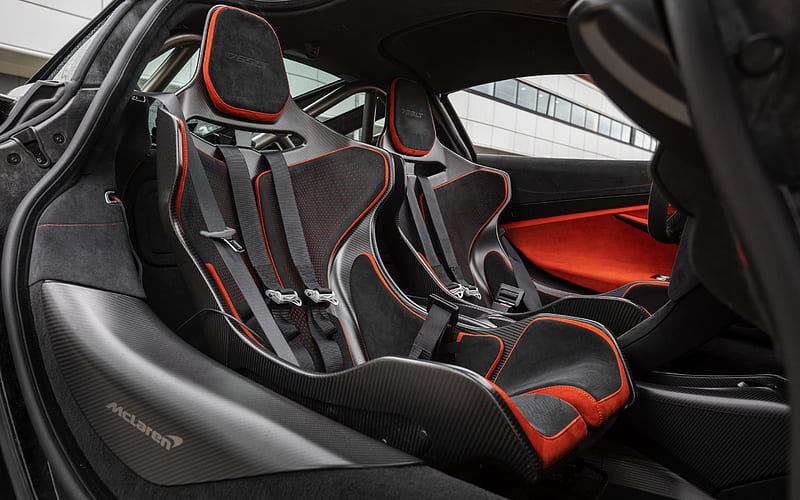 McLaren 765LT, 2021, interior view, interior, sports seats, 765LT interior, Brtian supercars, McLaren, HD wallpaper