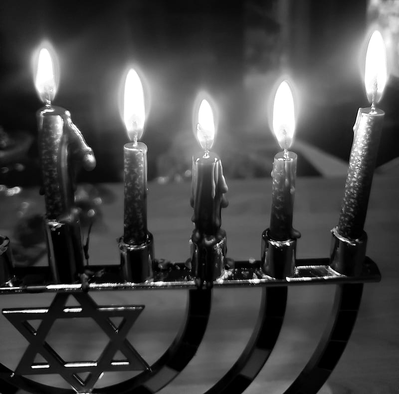 Menorah, candle, feast, hanukkah, holiday, jesus, lights, messiah, yeshua, HD wallpaper