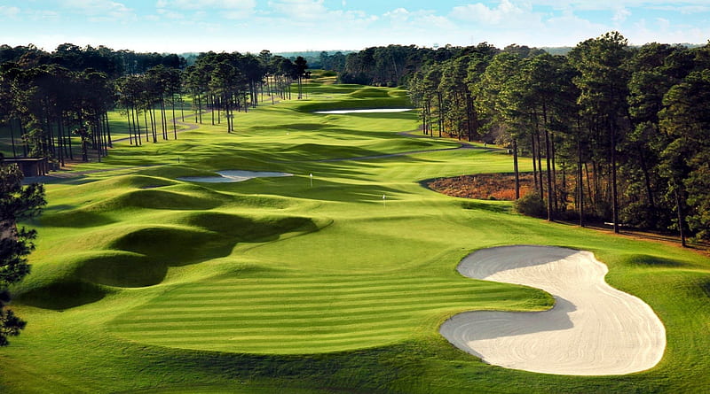 Green Golf Course, nature, fields, golf courses, green, HD wallpaper