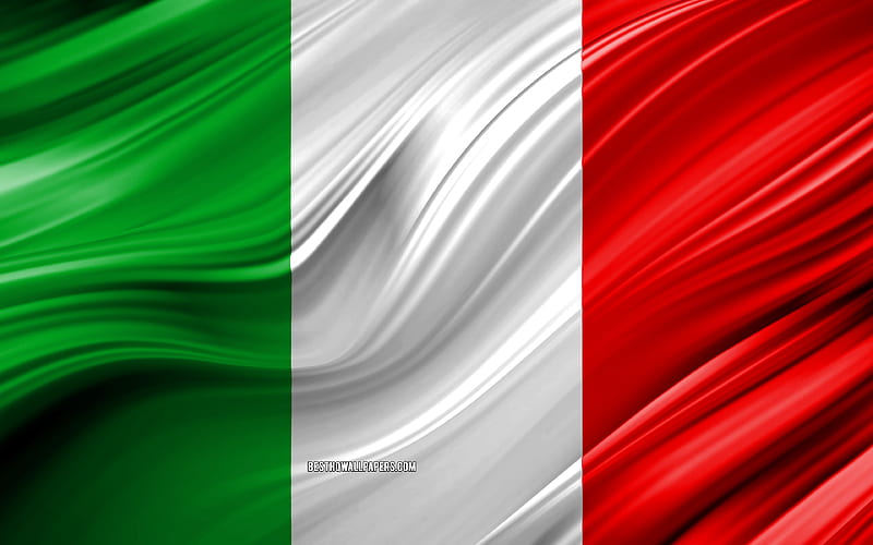 Italian flag, European countries, 3D waves, Flag of Italy, national symbols, Italy 3D flag, art, Europe, Italy, HD wallpaper