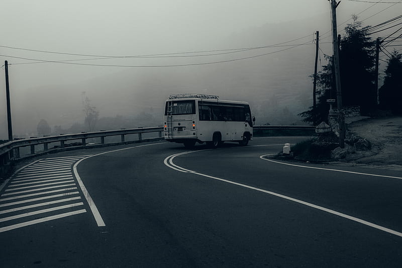 white bus on road during daytime, HD wallpaper