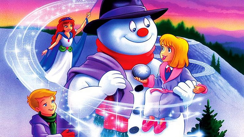 Snowman by Disney, boy, girl, artwork, fairy, winter, HD wallpaper | Peakpx