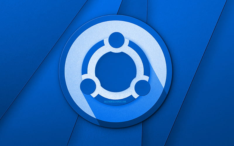 Ubuntu blue logo creative, Linux, blue material design, Ubuntu logo, brands, Ubuntu, HD wallpaper