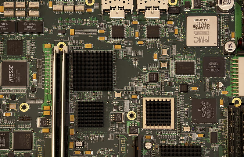 closeup graphy of green and black computer motherboard, HD wallpaper