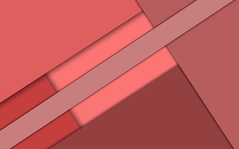red abstraction, material design, rectangles, android, geometric background, HD wallpaper