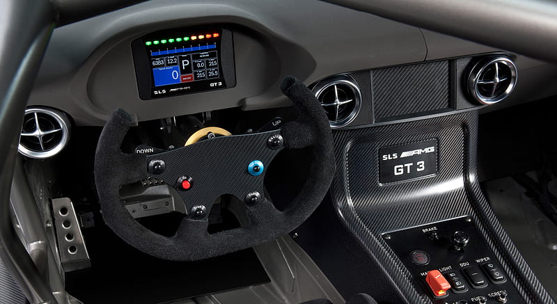 Mercedes-Benz SLS AMG GT3 - Interior Steering Wheel View , car, HD wallpaper