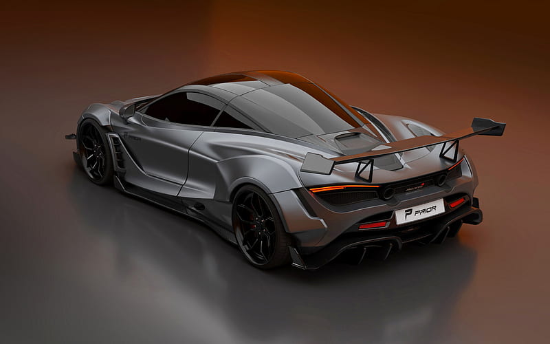 McLaren 720S, Prior Design, 2020, hypercar, exterior, tuning 720S, black wheels, matte gray 720S, British supercar, McLaren, HD wallpaper