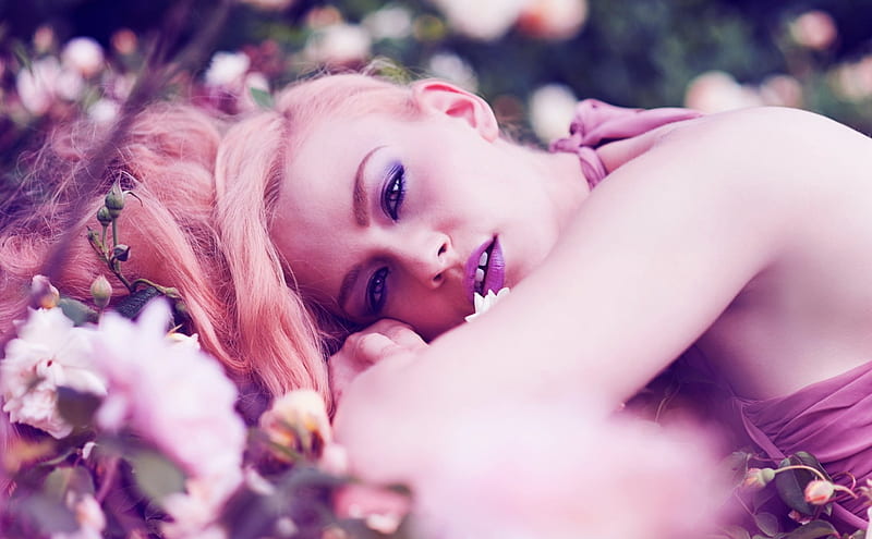 Alba , Model, purple color, girl, Dawn Pool, HD wallpaper