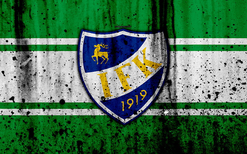 FC Mariehamn, grunge, Veikkausliiga, soccer, art, football club, Finland, IFK Mariehamn, logo, stone texture, Mariehamn FC, HD wallpaper