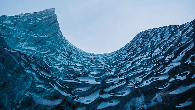 waves, frozen, glacier, ice, HD wallpaper
