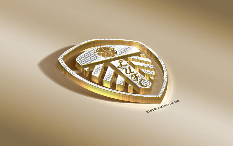 Leeds United FC, English football club, golden silver logo, Leeds, England, EFL Championship, 3d golden emblem, creative 3d art, football, HD wallpaper