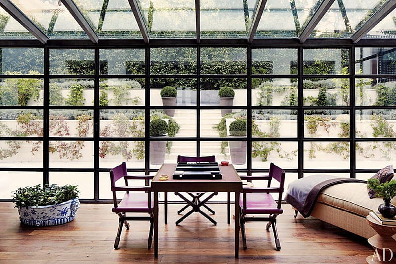 conservatory, glass, cool, great room, rain, HD wallpaper