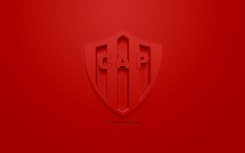 Club Atletico Patronato, creative 3D logo, red background, 3d emblem, Argentinean football club, Superliga Argentina, Parana, Argentina, 3d art, Primera Division, football, First Division, stylish 3d logo, HD wallpaper