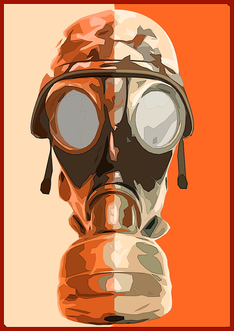 GasMask, art, digital, gas, mask, poster, toxic, guerra, HD phone wallpaper