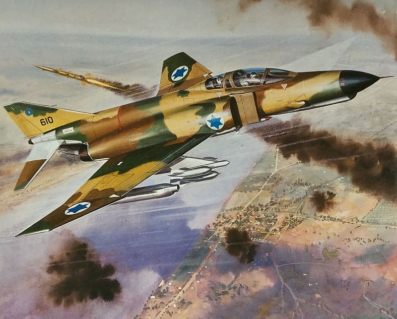 F-4 Phantom Art, Israeli Air Force, F4 Phantom Art, F4 Phantom, Art, Artwork, HD wallpaper
