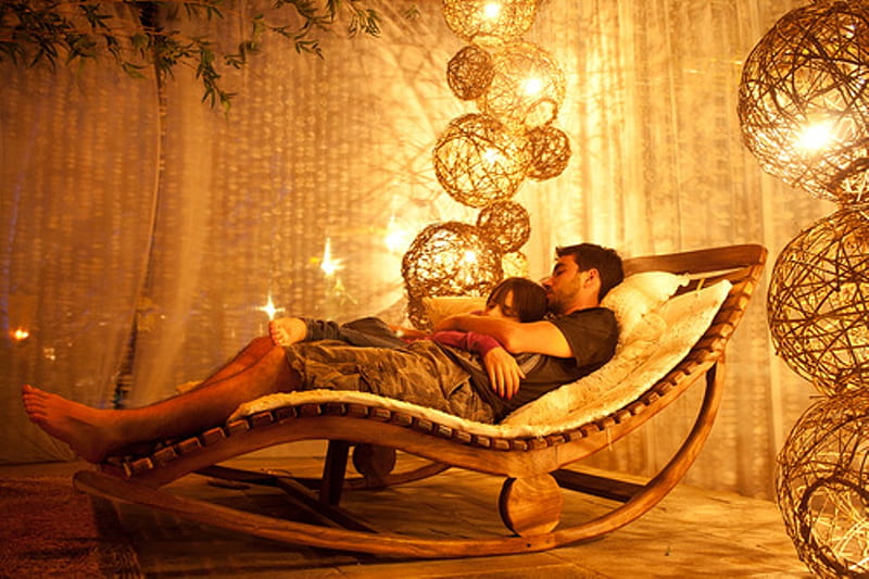 You're forever mine, romantic, lamps, rocking chair, curtains, devotion, good  night, HD wallpaper | Peakpx