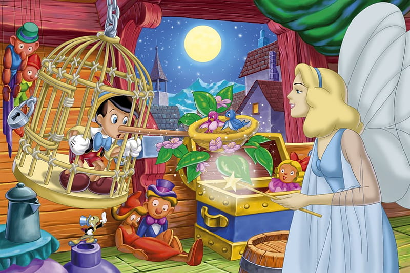 Pinocchio, cartoons, movie, animation, walt disney, cartoon, fairy, disney, HD wallpaper
