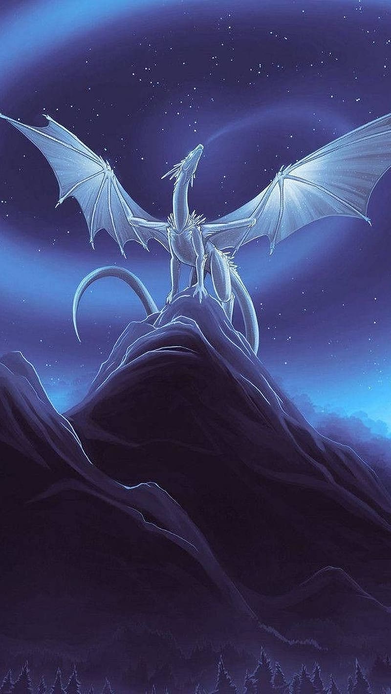 Blue Dragon, Epic Ice Dragon Art, HD phone wallpaper