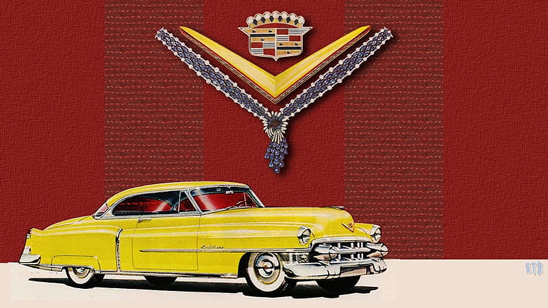 1953 Cadillac Ad Art 1, General Motors, Cadillac, Vintage Cadillac advertisement, 1951 Cadillac, Cadillac , Cadillac Background, HD wallpaper